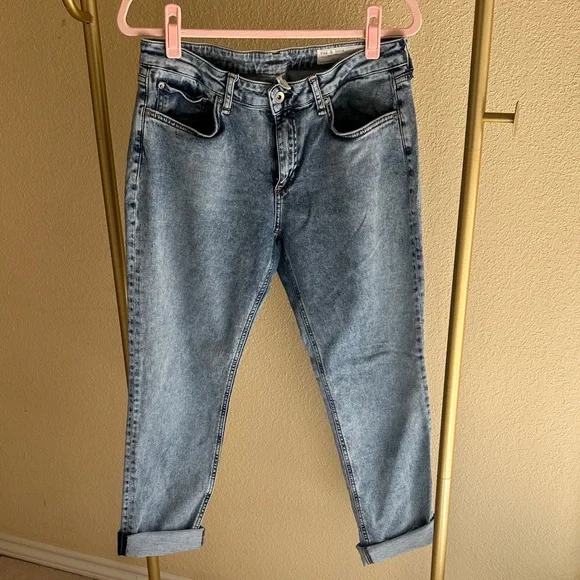 rag & bone Light Blue Straight Leg Jeans - Picture 3 of 7